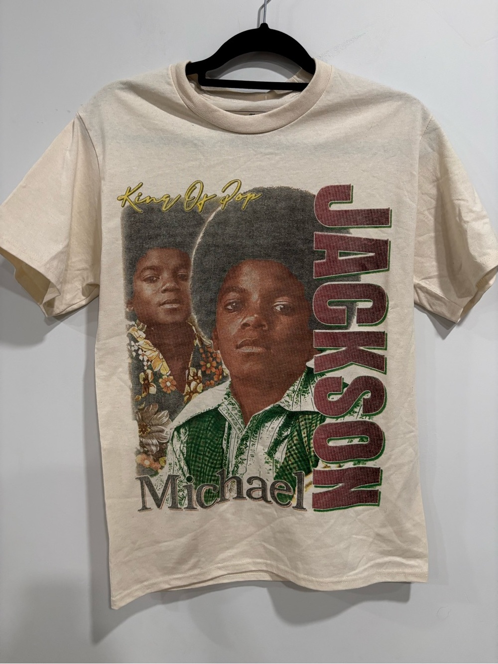 Michael‎ Jackson Cream Short Sleeve Graphic Tee